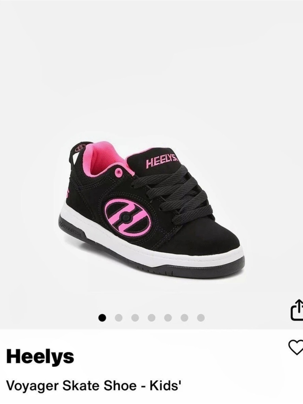 Heelys Voyager Skate Shoe Kids' Black & Pink Sneakers- Like new! Barely used!